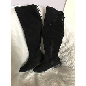 Thigh High Black Suede Boots